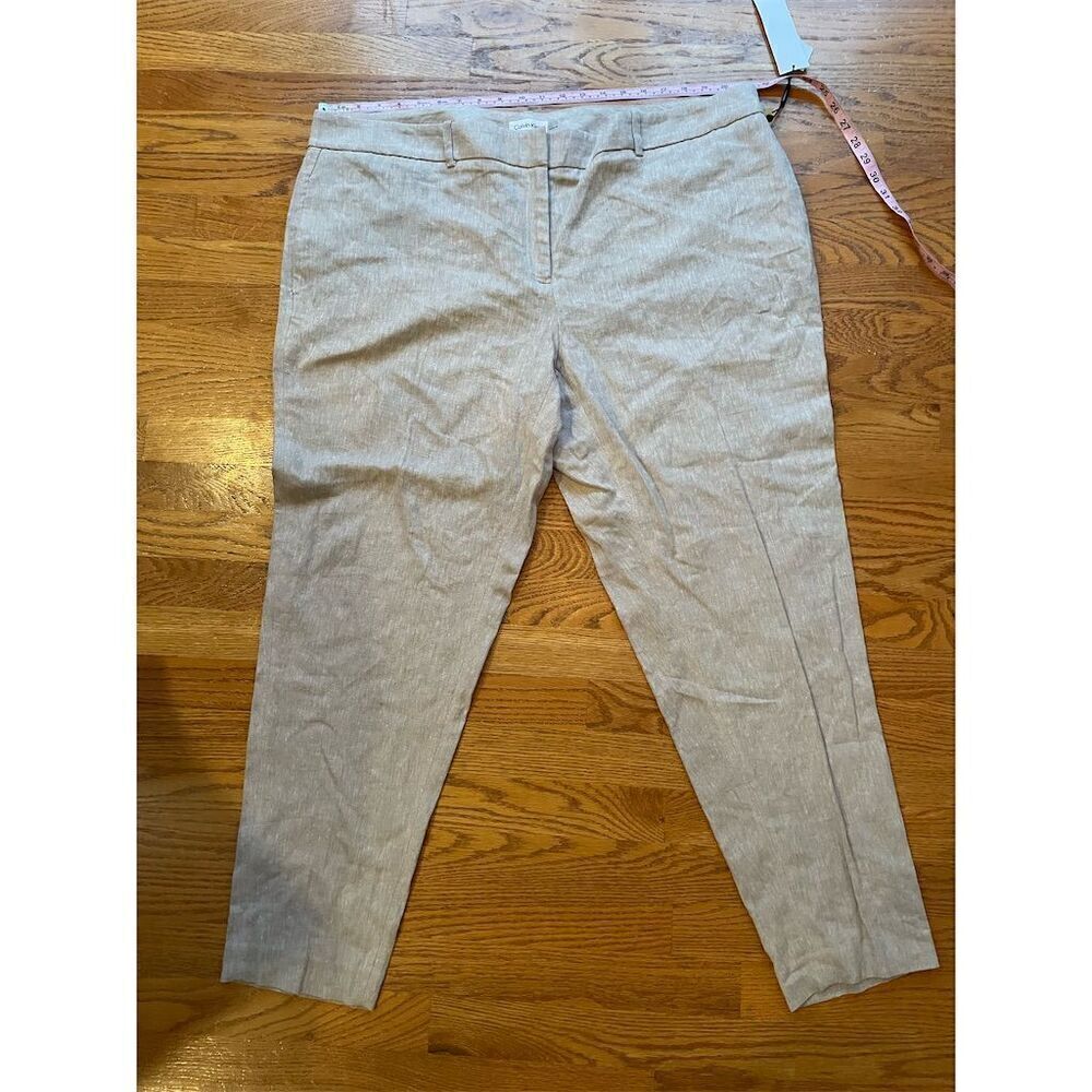 Calvin Klein Women's Plus Size 18 Beige Straight Leg Pants Casual - Picture 2 of 12